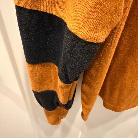 Allegra K Mustard Yellow Varsity Stripe Top XL - Picture 2 of 8